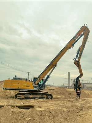 Excavator Mounted Large Vibro Hammer For Sheet Pile Driving Project Work
