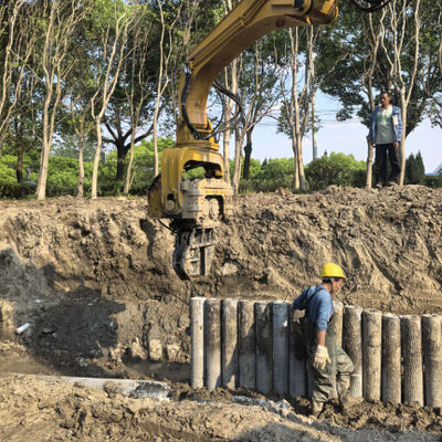 360 Degree Pile Driver : Adaptable To Excavators & High-Impact Force For Custom Piling Solutions