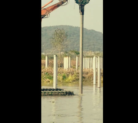 Pile Driver - Amphibious Operation for Sheet Piling