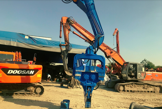 15m Excavator Mounted Pile Driver 40 Ton High Frequency Vibratio